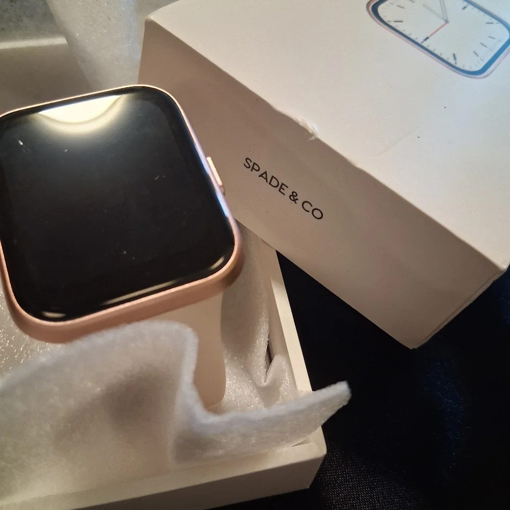 Spade & Co. Smartwatch 3 Rose Gold Pink Silicone Band Charger & Instruction Book